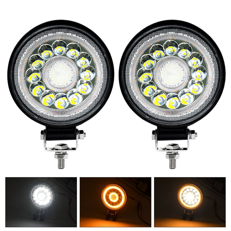 E10 1 Pair 4 inch Round Double Circle Angel Eye Work Light(Black) - Work Lights by PMC Jewellery | Online Shopping South Africa | PMC Jewellery