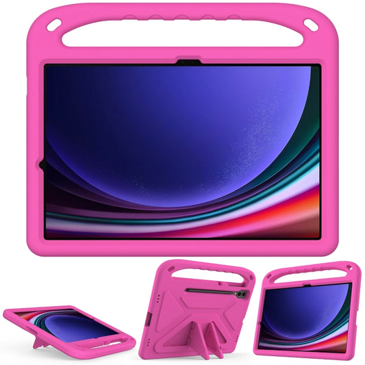 For Samsung Galaxy Tab S9+ Handle EVA Shockproof Tablet Case with Holder(Rose Red) - Galaxy Tab S9+ Cases by PMC Jewellery | Online Shopping South Africa | PMC Jewellery | Buy Now Pay Later Mobicred