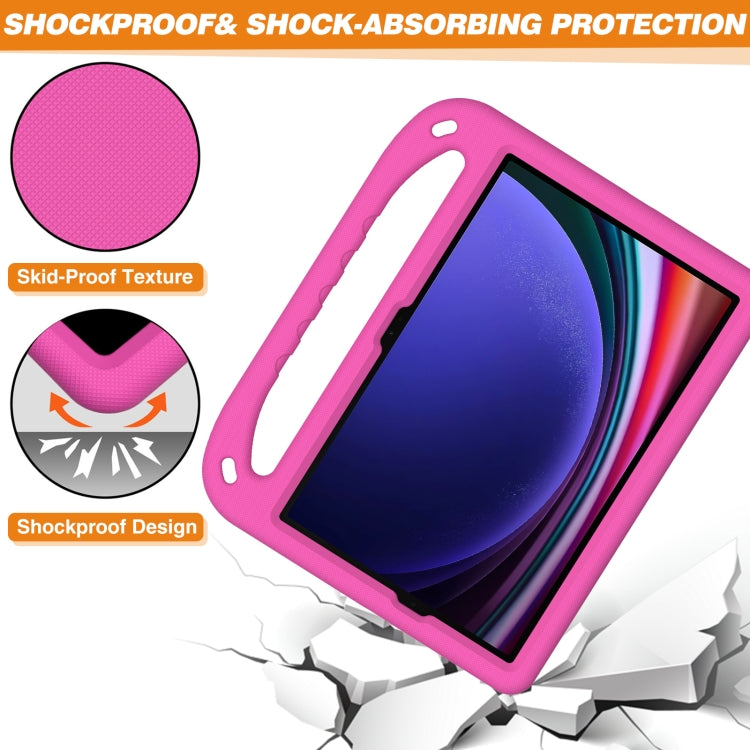 For Samsung Galaxy Tab S9 Handle EVA Shockproof Tablet Case with Holder(Rose Red) - Galaxy Tab S9 Cases by PMC Jewellery | Online Shopping South Africa | PMC Jewellery | Buy Now Pay Later Mobicred