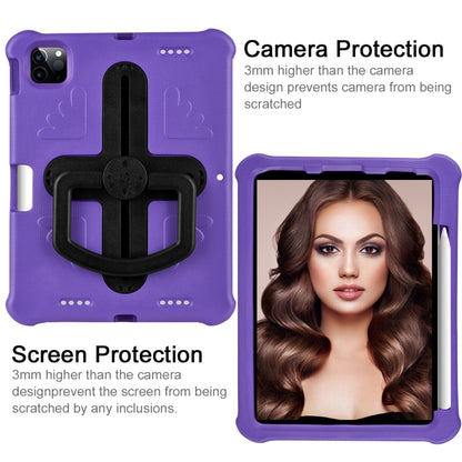 For iPad Pro 11 2024 Shield 360 Rotation Handle EVA Shockproof PC Tablet Case(Purple Black) - iPad Pro 11 2024 Cases by PMC Jewellery | Online Shopping South Africa | PMC Jewellery | Buy Now Pay Later Mobicred