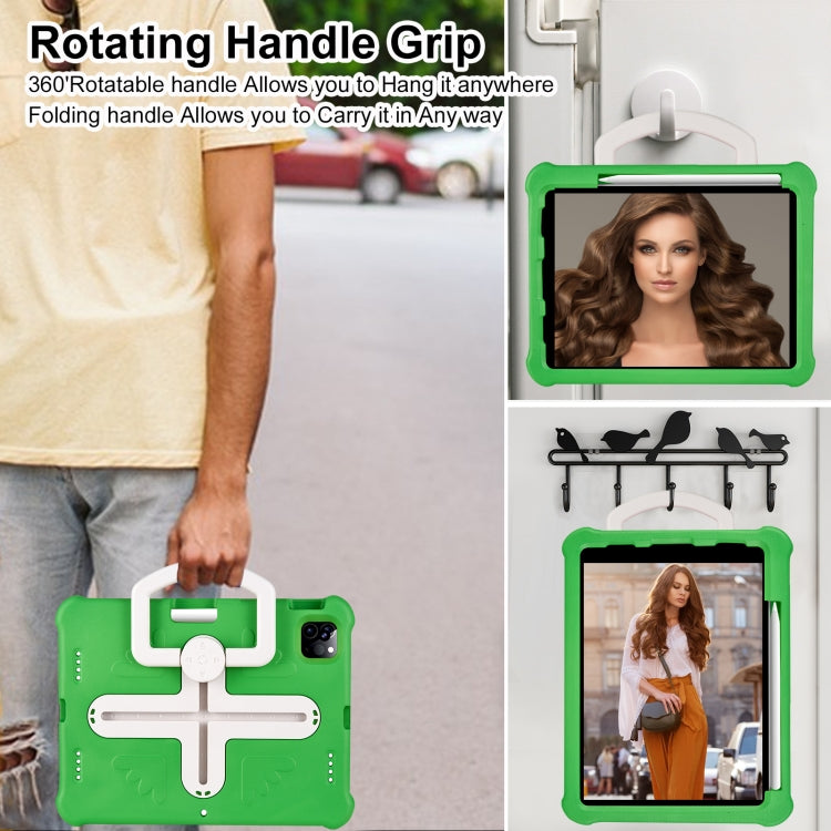 For iPad Air 11 2024 Shield 360 Rotation Handle EVA Shockproof PC Tablet Case(Green Beige) - iPad Air 11 2024 Cases by PMC TechLife | Online Shopping South Africa | PMC TechLife | Buy Now Pay Later Mobicred