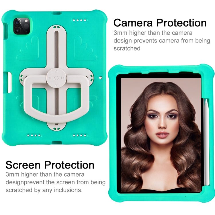 For iPad Air 11 2024  / 2025 Shield 360 Rotation Handle EVA Shockproof PC Tablet Case(Mint Green Beige) - iPad Air 11 2025 / 2024 Cases by PMC TechLife | Online Shopping South Africa | PMC TechLife | Buy Now Pay Later Mobicred
