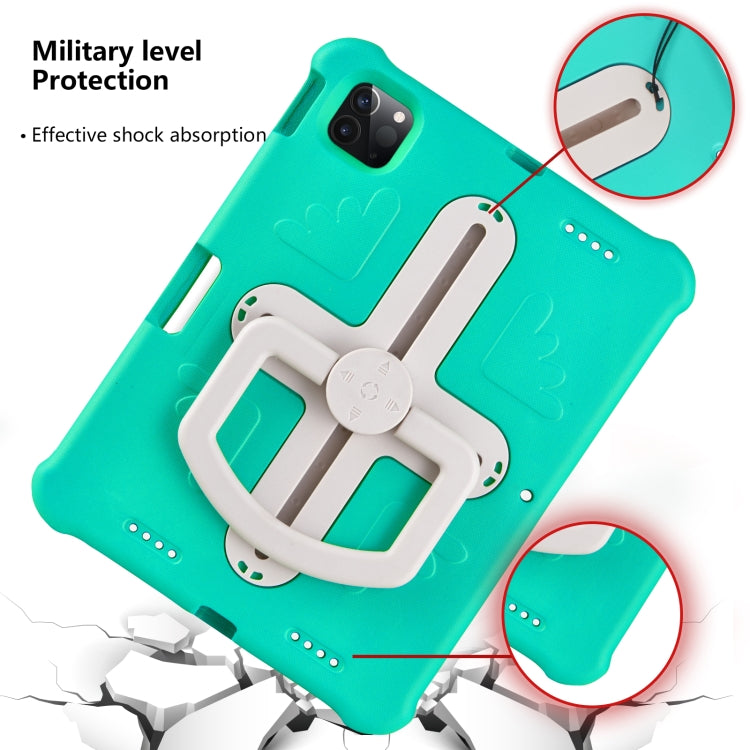 For iPad Air 11 2024  / 2025 Shield 360 Rotation Handle EVA Shockproof PC Tablet Case(Mint Green Beige) - iPad Air 11 2025 / 2024 Cases by PMC TechLife | Online Shopping South Africa | PMC TechLife | Buy Now Pay Later Mobicred