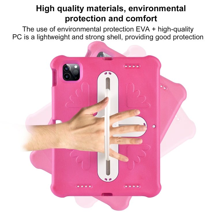 For iPad Air 11 2024 Shield 360 Rotation Handle EVA Shockproof PC Tablet Case(Rose Red Beige) - iPad Air 11 2024 Cases by PMC Jewellery | Online Shopping South Africa | PMC Jewellery | Buy Now Pay Later Mobicred