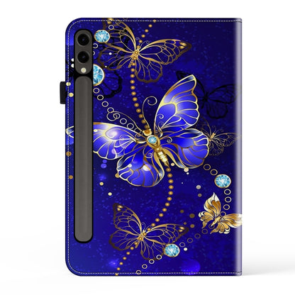 For Samsung Galaxy Tab S9+ / S9 FE+ Crystal Texture Painted Leather Tablet Case(Diamond Butterflies) - Galaxy Tab S9 FE+ by PMC Jewellery | Online Shopping South Africa | PMC Jewellery | Buy Now Pay Later Mobicred