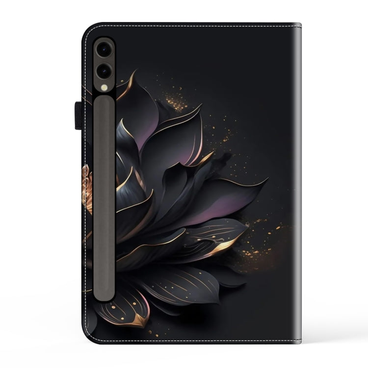 For Samsung Galaxy Tab S7 / S8 / S9 Crystal Texture Painted Leather Tablet Case(Purple Lotus) - Galaxy Tab S9 Cases by PMC Jewellery | Online Shopping South Africa | PMC Jewellery | Buy Now Pay Later Mobicred