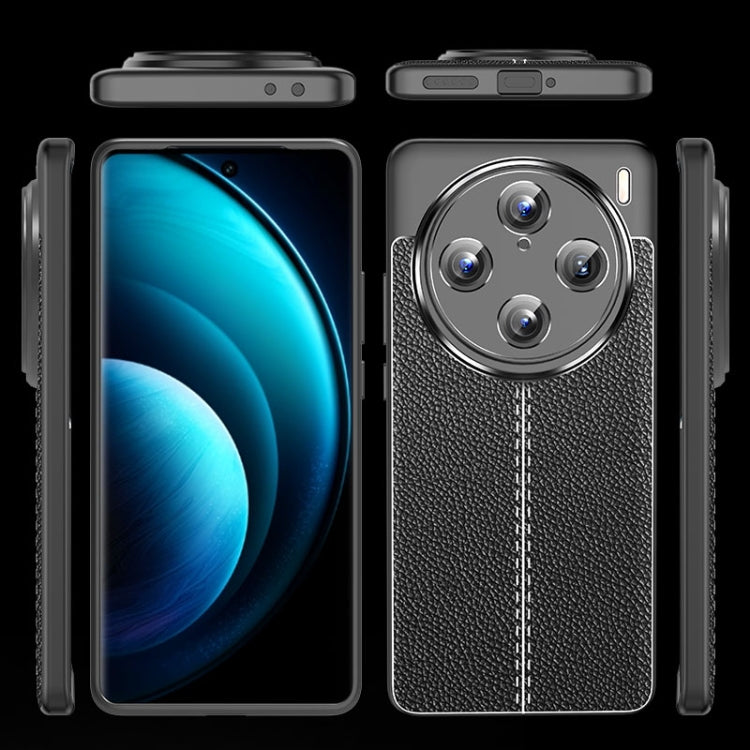 For vivo X100 Pro Litchi Texture Shockproof TPU Phone Case(Black) - vivo Tempered Glass by imak | Online Shopping South Africa | PMC TechLife | Buy Now Pay Later Mobicred