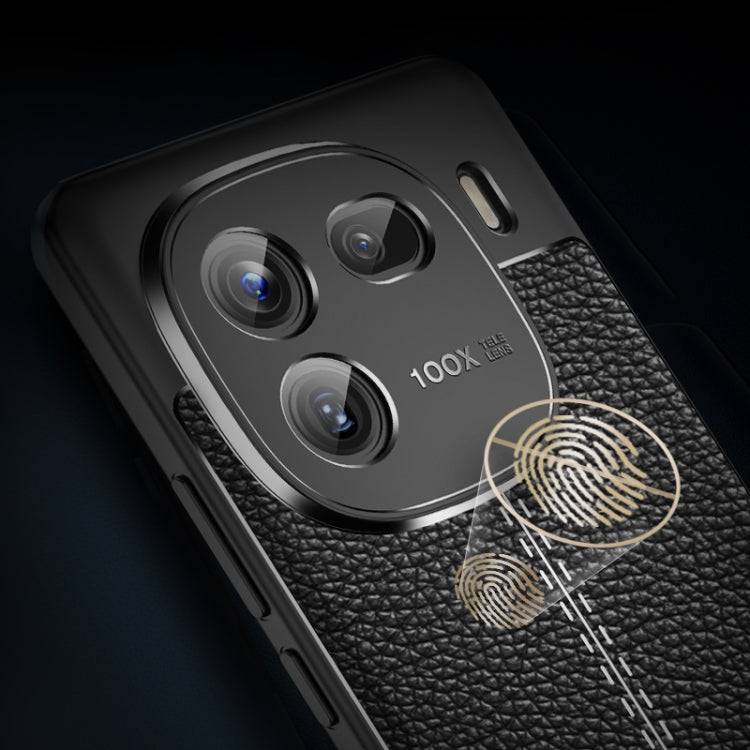 For vivo iQOO 12 Litchi Texture Shockproof TPU Phone Case(Blue) - iQOO 12 Cases by PMC TechLife | Online Shopping South Africa | PMC TechLife | Buy Now Pay Later Mobicred