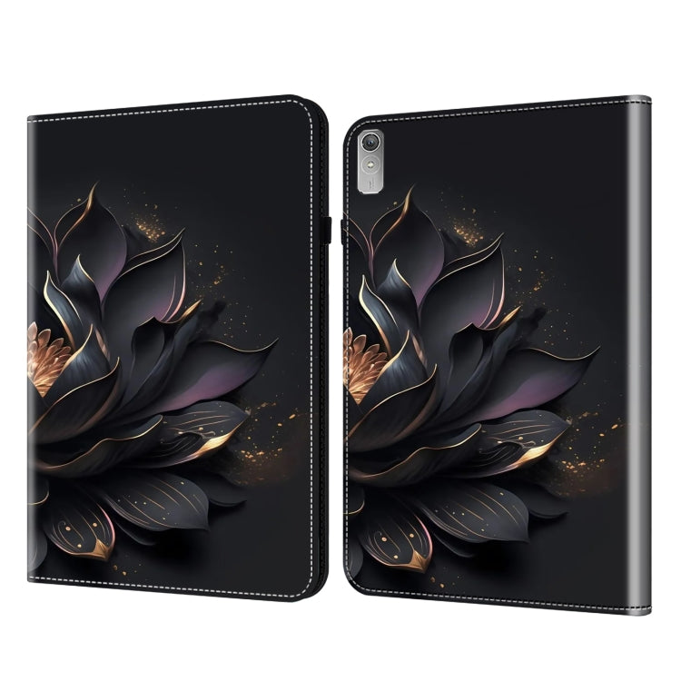 For Lenovo Xiaoxin Pad Pro 12.7 Crystal Texture Painted Leather Tablet Case(Purple Lotus) - Lenovo by PMC TechLife | Online Shopping South Africa | PMC TechLife | Buy Now Pay Later Mobicred