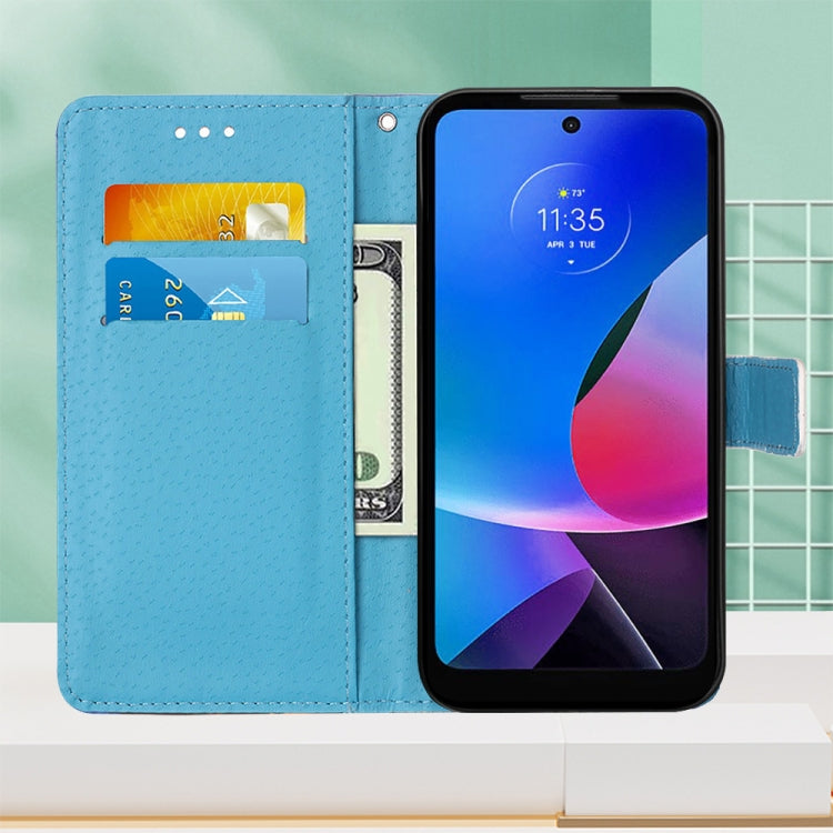 For Motorola Moto G Play 4G 2024 Colored Drawing Pattern Plain Weave Leather Phone Case(Caring Butterfly) - Motorola Cases by PMC Jewellery | Online Shopping South Africa | PMC Jewellery | Buy Now Pay Later Mobicred