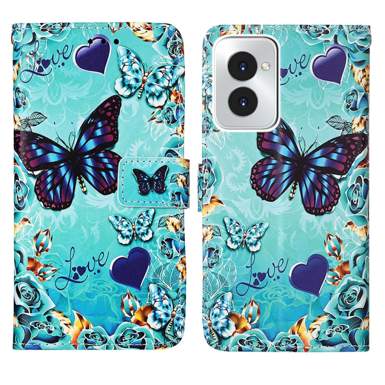 For Motorola Moto G Power 5G 2024 Colored Drawing Pattern Plain Weave Leather Phone Case(Caring Butterfly) - Motorola Cases by PMC Jewellery | Online Shopping South Africa | PMC Jewellery | Buy Now Pay Later Mobicred