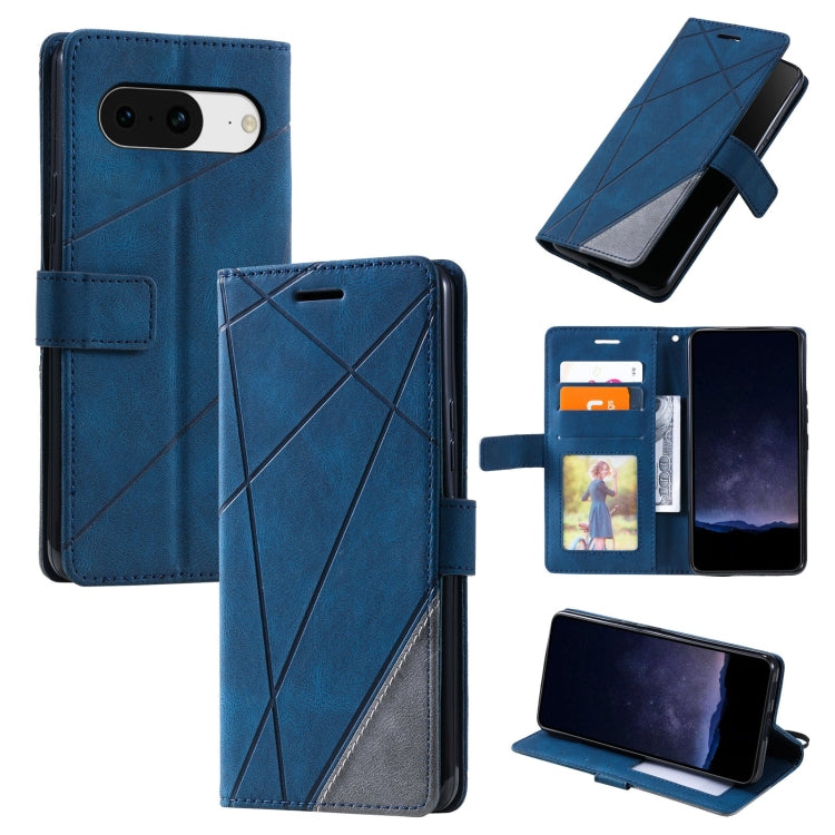 For Google Pixel 9 Skin Feel Splicing Leather Phone Case(Blue) - Google Cases by PMC Jewellery | Online Shopping South Africa | PMC Jewellery | Buy Now Pay Later Mobicred