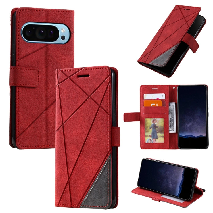 For Google Pixel 9 Pro Skin Feel Splicing Leather Phone Case(Red) - Google Cases by PMC Jewellery | Online Shopping South Africa | PMC Jewellery | Buy Now Pay Later Mobicred