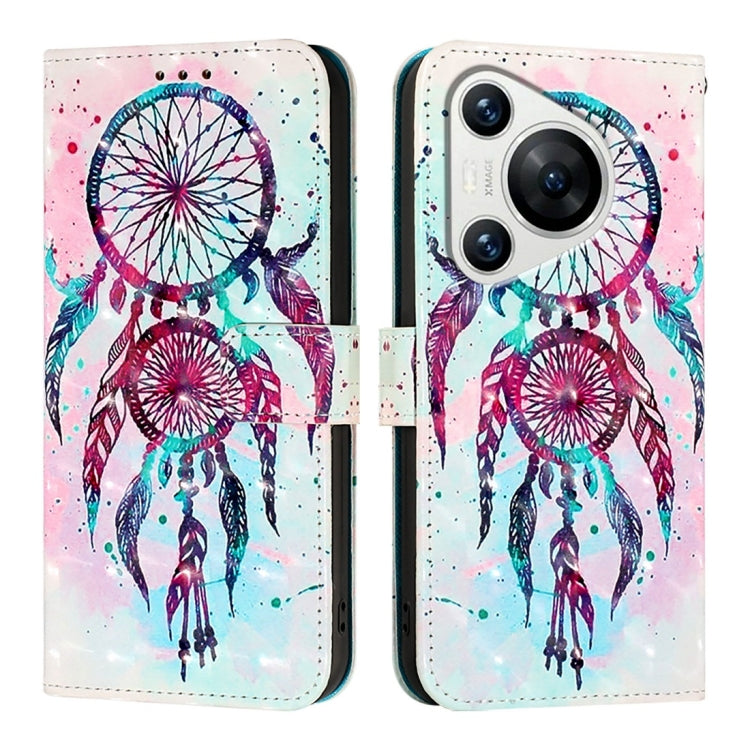 For Huawei Pura 70 3D Painting Horizontal Flip Leather Phone Case(Color Drop Wind Chimes) - Huawei Cases by PMC Jewellery | Online Shopping South Africa | PMC Jewellery | Buy Now Pay Later Mobicred