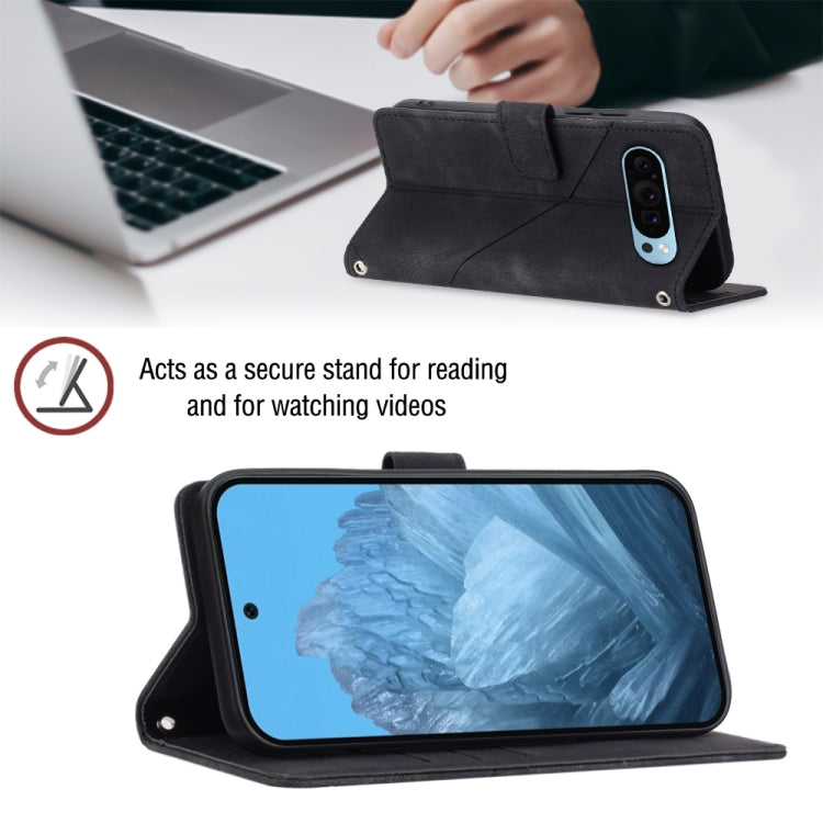 For Google Pixel 9 / 9 Pro Skin-feel Embossed Leather Phone Case(Black) - Google Cases by PMC TechLife | Online Shopping South Africa | PMC TechLife | Buy Now Pay Later Mobicred