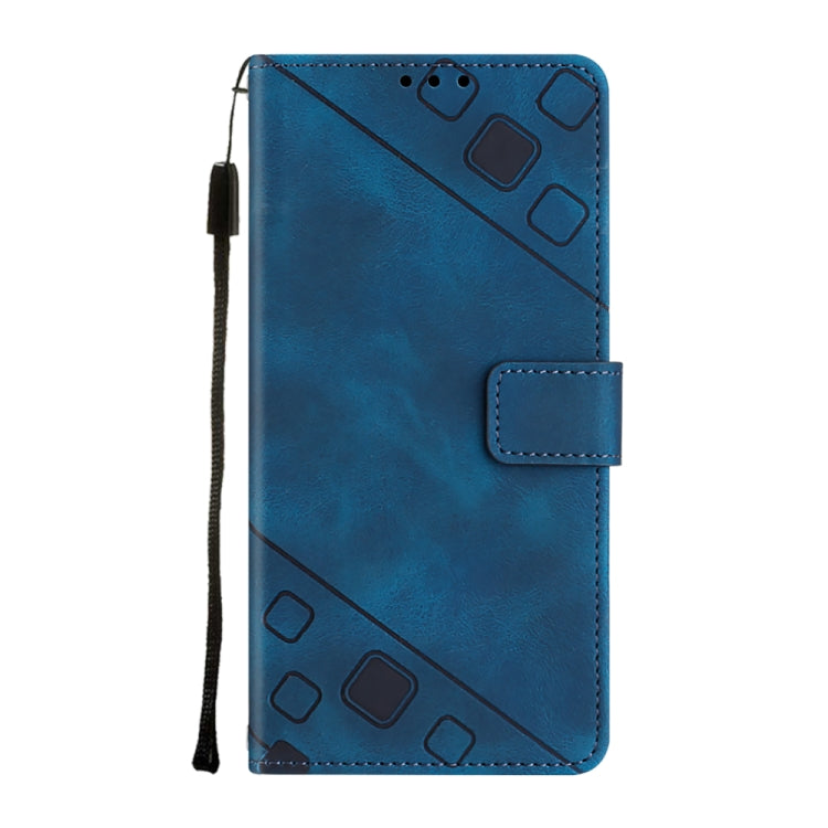 For Google Pixel 9 Pro XL Skin-feel Embossed Leather Phone Case(Blue) - Google Cases by PMC TechLife | Online Shopping South Africa | PMC TechLife | Buy Now Pay Later Mobicred
