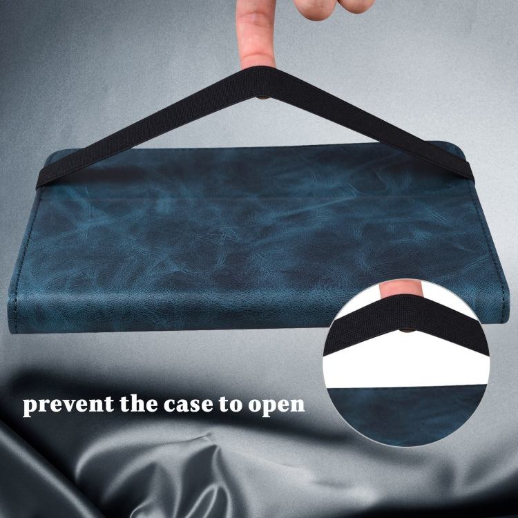 For Lenovo Xiaoxin Pad Pro 12.7 Solid Color Stripe Embossed Leather Tablet Case(Blue) - Lenovo by PMC TechLife | Online Shopping South Africa | PMC TechLife | Buy Now Pay Later Mobicred