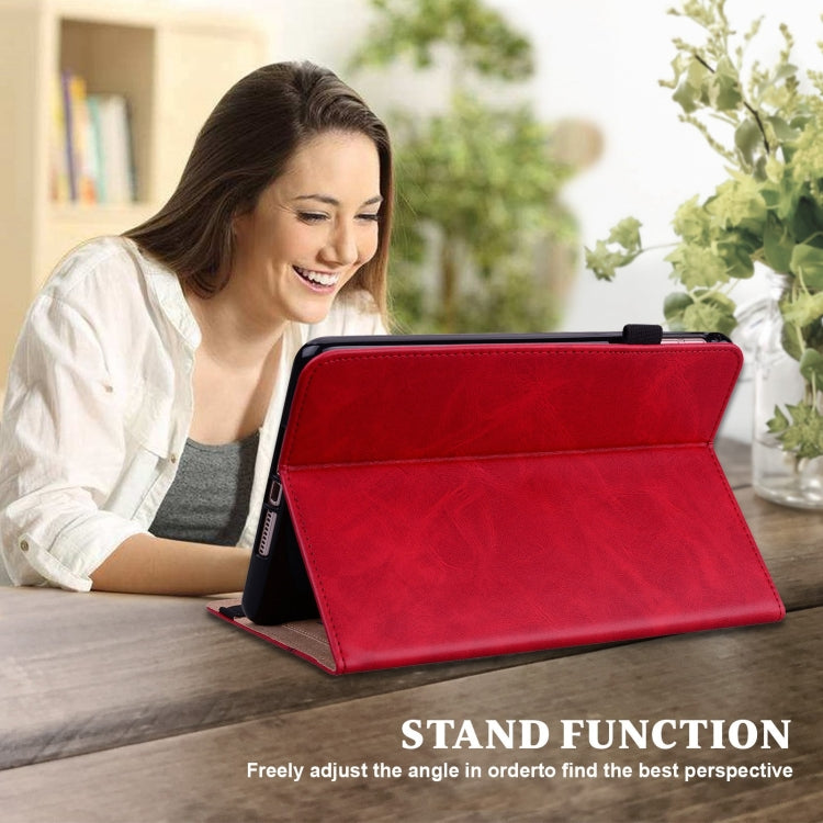 For Lenovo Xiaoxin Pad Pro 12.7 Solid Color Stripe Embossed Leather Tablet Case(Red) - Lenovo by PMC TechLife | Online Shopping South Africa | PMC TechLife | Buy Now Pay Later Mobicred