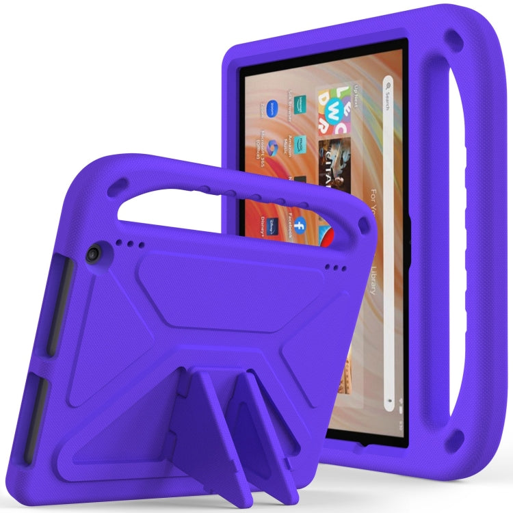 For Amazon Kindle Fire HD 10 2023 Handle EVA Shockproof Tablet Case with Holder(Purple) - Amazon by PMC TechLife | Online Shopping South Africa | PMC TechLife | Buy Now Pay Later Mobicred