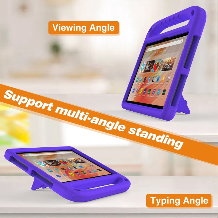 For Amazon Kindle Fire HD 10 2023 Handle EVA Shockproof Tablet Case with Holder(Purple) - Amazon by PMC TechLife | Online Shopping South Africa | PMC TechLife | Buy Now Pay Later Mobicred