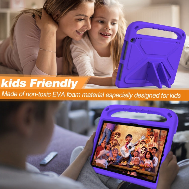 For Amazon Kindle Fire HD 10 2023 Handle EVA Shockproof Tablet Case with Holder(Purple) - Amazon by PMC TechLife | Online Shopping South Africa | PMC TechLife | Buy Now Pay Later Mobicred