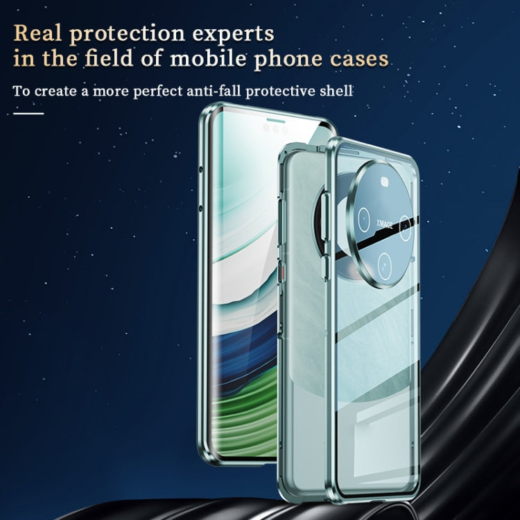 For Huawei Mate 60 Magnetic Double-side HD Tempered Glass Phone Case(Cyan-blue) - Huawei Cases by PMC TechLife | Online Shopping South Africa | PMC TechLife | Buy Now Pay Later Mobicred