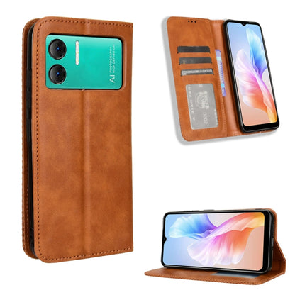 For Doogee X98 Magnetic Buckle Retro Texture Leather Phone Case(Brown) - More Brand by PMC Jewellery | Online Shopping South Africa | PMC Jewellery | Buy Now Pay Later Mobicred