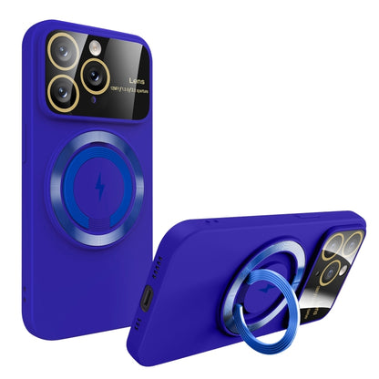 For iPhone 11 Pro Large Window MagSafe Magnetic Holder Phone Case(Klein Blue) - iPhone 11 Pro Cases by PMC Jewellery | Online Shopping South Africa | PMC Jewellery