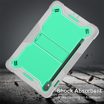 For Samsung Galaxy Tab S9 Shockproof Silicone Hybrid PC Tablet Case with Holder(Mint Green + Grey) - Galaxy Tab S9 Cases by PMC Jewellery | Online Shopping South Africa | PMC Jewellery | Buy Now Pay Later Mobicred