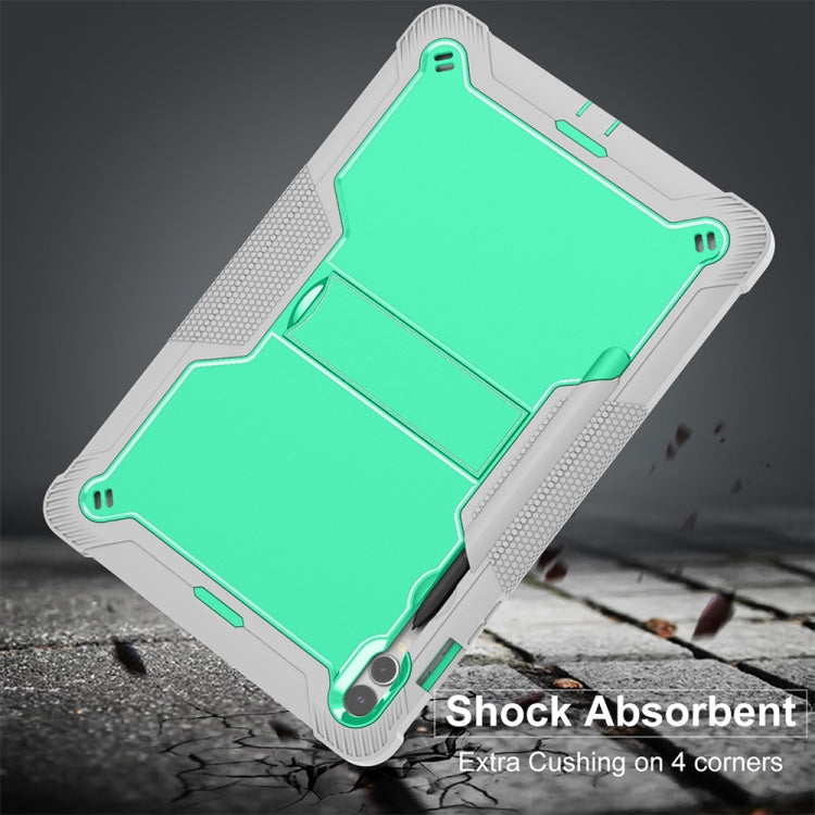 For Samsung Galaxy Tab S9+ Shockproof Silicone Hybrid PC Tablet Case with Holder(Mint Green + Grey) - Galaxy Tab S9+ Cases by PMC Jewellery | Online Shopping South Africa | PMC Jewellery