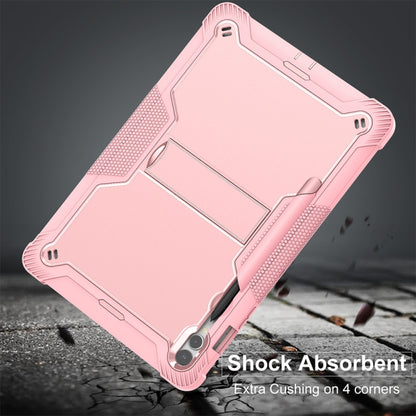 For Samsung Galaxy Tab S9+ Shockproof Silicone Hybrid PC Tablet Case with Holder(Rose Gold) - Galaxy Tab S9+ Cases by PMC Jewellery | Online Shopping South Africa | PMC Jewellery | Buy Now Pay Later Mobicred