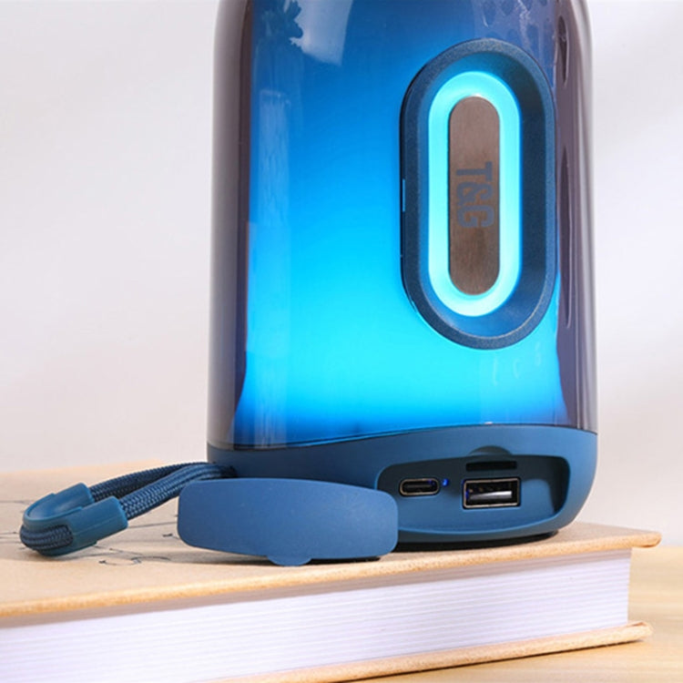 T&G TG-652 Portable RGB Light Transparent Bluetooth Speaker(Blue) - Desktop Speaker by T&G | Online Shopping South Africa | PMC Jewellery | Buy Now Pay Later Mobicred