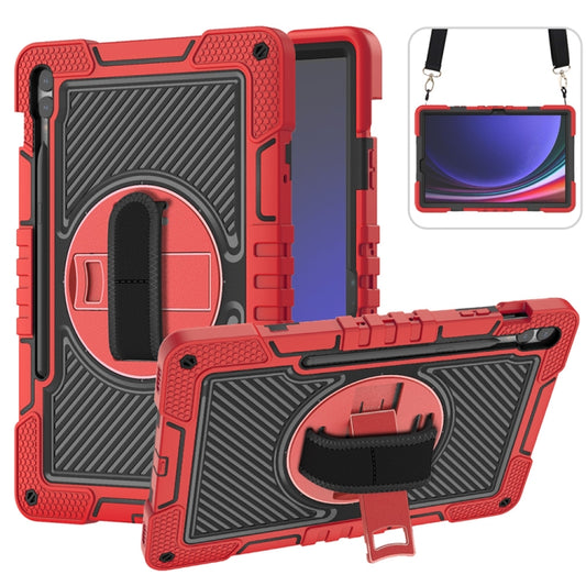 For Samsung Galaxy Tab S9+ 360 Degree Rotation PC Contrast Silicone Tablet Case(Red + Black) - Galaxy Tab S9+ Cases by PMC Jewellery | Online Shopping South Africa | PMC Jewellery | Buy Now Pay Later Mobicred