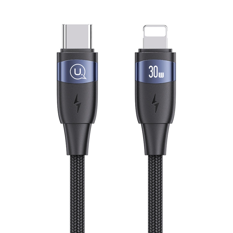 USAMS US-SJ634 U85 1.2m Type-C to 8 Pin PD30W Aluminum Alloy Fast Charging & Data Cable(Black) - 2 in 1 Cable by USAMS | Online Shopping South Africa | PMC Jewellery | Buy Now Pay Later Mobicred