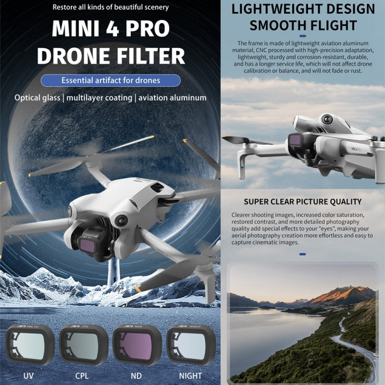 For DJI Mini 4 Pro JSR KB Series Drone Camera Lens Filter, Filter:ND32PL - free shipping - PMC TechLife - Order now!