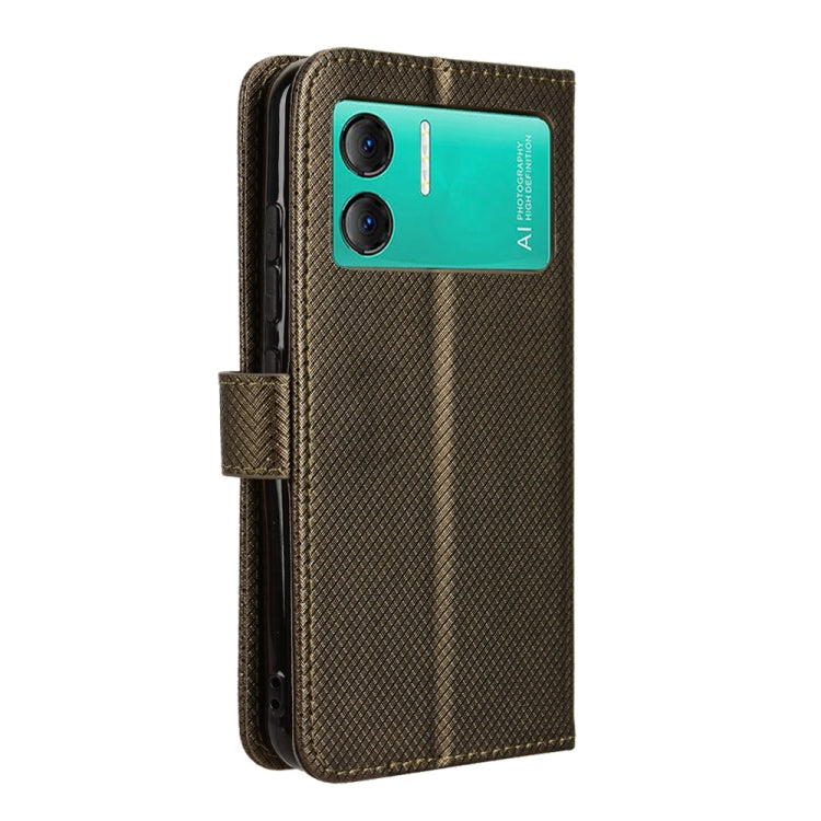 For Doogee X98 Diamond Texture Leather Phone Case(Brown) - Doogee Cases by PMC TechLife | Online Shopping South Africa | PMC TechLife | Buy Now Pay Later Mobicred
