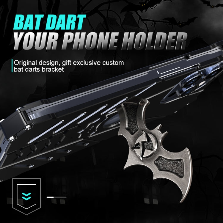 For iPhone 15 Pro Max R-JUST Batman Hollow Metal Phone Protective Case(Black) - iPhone 15 Pro Max Cases by R-JUST | Online Shopping South Africa | PMC TechLife | Buy Now Pay Later Mobicred