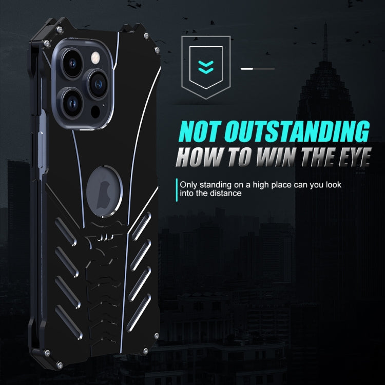 For iPhone 15 Pro Max R-JUST Batman Hollow Metal Phone Protective Case(Black) - iPhone 15 Pro Max Cases by R-JUST | Online Shopping South Africa | PMC TechLife | Buy Now Pay Later Mobicred