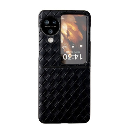 For OPPO Find N3 Flip Woven Texture Shockproof Phone Case(Black) - Find N3 Flip Cases by PMC Jewellery | Online Shopping South Africa | PMC Jewellery | Buy Now Pay Later Mobicred