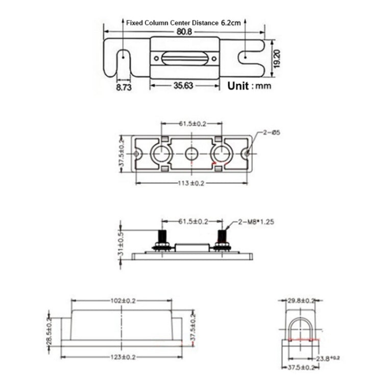 3 in 1 ANL Car Audio Modified Fuse Holder with 200A Fuse, Current:150A - Fuse by PMC TechLife | Online Shopping South Africa | PMC TechLife | Buy Now Pay Later Mobicred