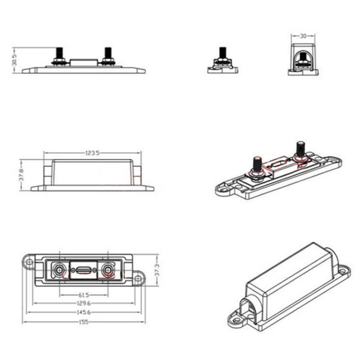 3 in 1 ANL Car Audio Modified Fuse Holder with 200A Fuse, Current:500A - Fuse by PMC TechLife | Online Shopping South Africa | PMC TechLife | Buy Now Pay Later Mobicred