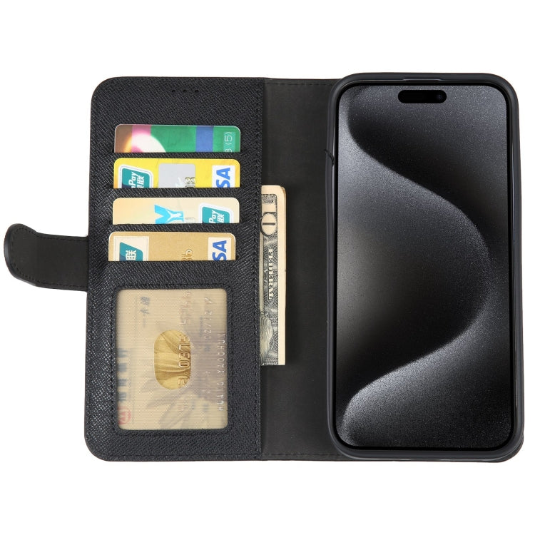 For iPhone 15 Pro Max GEBEI Top-grain Horizontal Flip Leather Phone Case(Black) - iPhone 15 Pro Max Cases by GEBEI | Online Shopping South Africa | PMC Jewellery | Buy Now Pay Later Mobicred