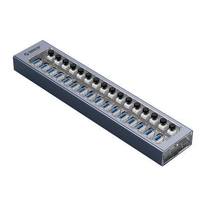 ORICO AT2U3-16AB-GY-BP 16 Ports USB 3.0 HUB with Individual Switches & Blue LED Indicator(AU Plug) - USB 3.0 HUB by ORICO | Online Shopping South Africa | PMC Jewellery | Buy Now Pay Later Mobicred