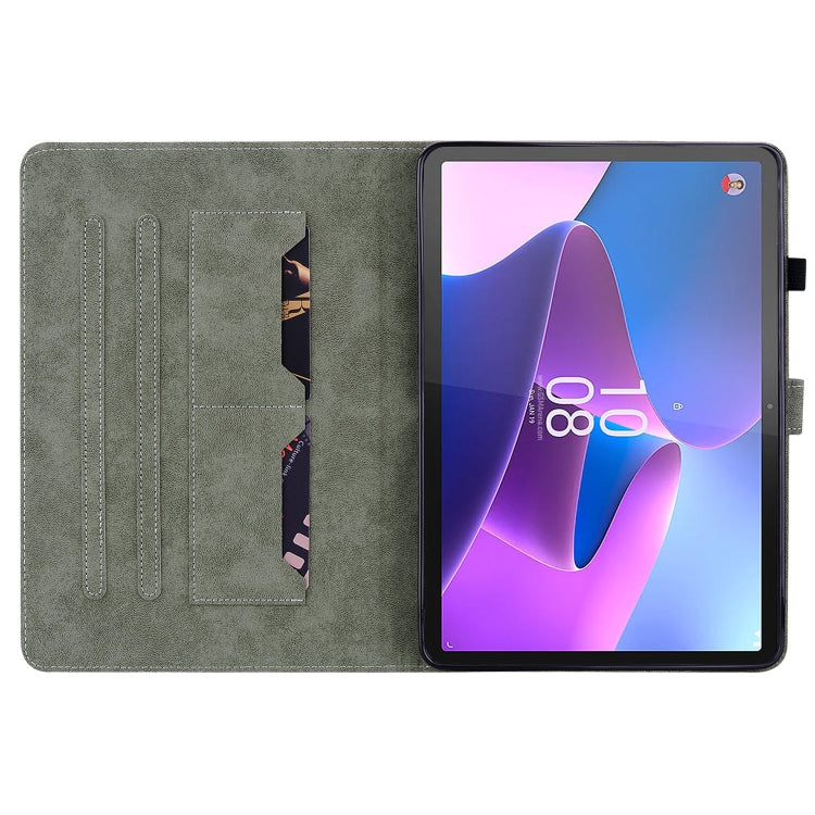 For Lenovo Tab P12 Tiger Pattern Flip Leather Tablet Case(Grey) - Lenovo by PMC TechLife | Online Shopping South Africa | PMC TechLife | Buy Now Pay Later Mobicred