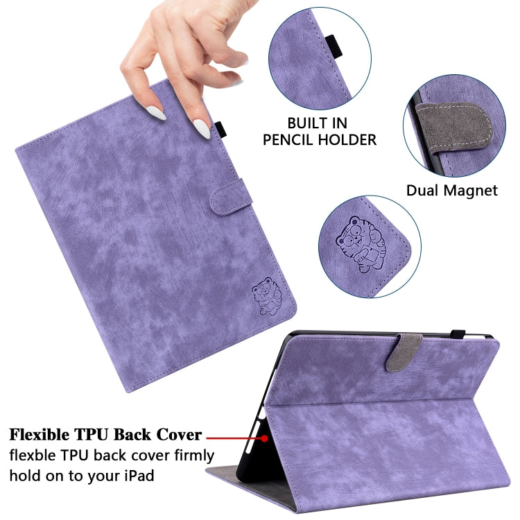 For Lenovo Tab P12 Tiger Pattern Flip Leather Tablet Case(Purple) - Lenovo by PMC TechLife | Online Shopping South Africa | PMC TechLife | Buy Now Pay Later Mobicred