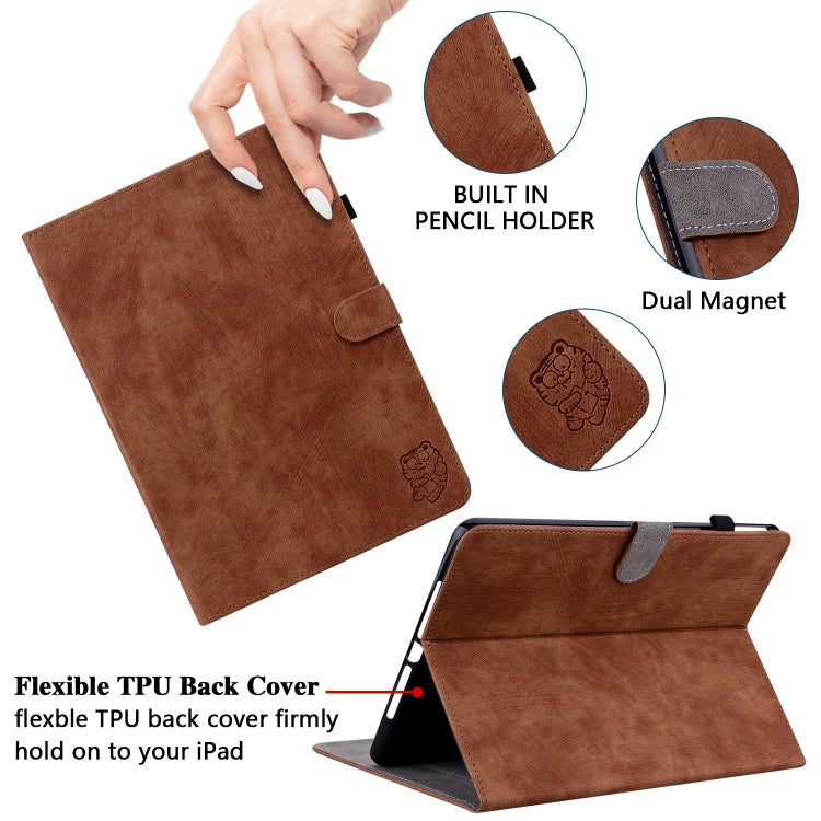 For Lenovo Tab P12 Tiger Pattern Flip Leather Tablet Case(Brown) - Lenovo by PMC TechLife | Online Shopping South Africa | PMC TechLife | Buy Now Pay Later Mobicred