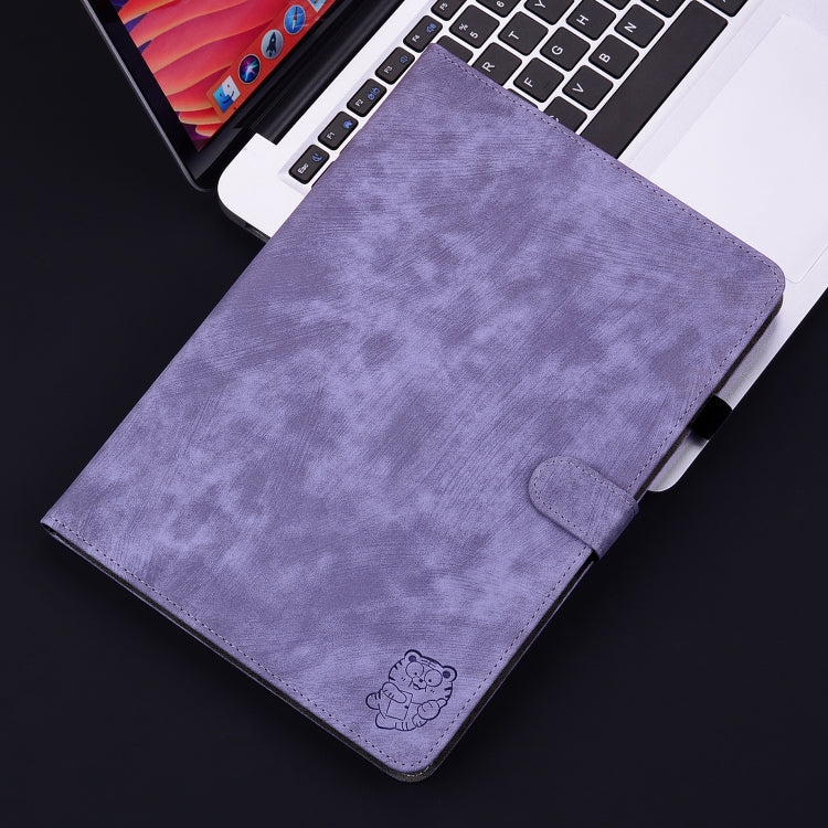 For Lenovo Tab P12 Pro 12.7 2025 Tiger Pattern Flip Leather Tablet Case(Purple) - Lenovo by PMC TechLife | Online Shopping South Africa | PMC TechLife | Buy Now Pay Later Mobicred