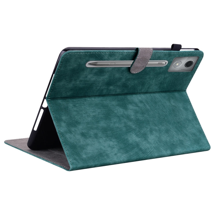 For Lenovo Tab P12 Pro 12.7 2025 Tiger Pattern Flip Leather Tablet Case(Dark Green) - Lenovo by PMC TechLife | Online Shopping South Africa | PMC TechLife | Buy Now Pay Later Mobicred