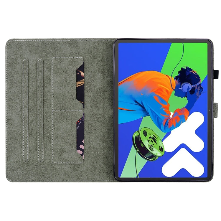 For Lenovo Tab P12 Pro 12.7 2025 Tiger Pattern Flip Leather Tablet Case(Black) - Lenovo by PMC TechLife | Online Shopping South Africa | PMC TechLife | Buy Now Pay Later Mobicred