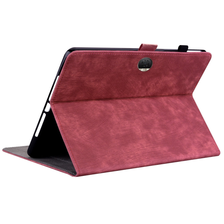 For Honor Pad 9 12.1 Embossed Tiger Pattern Leather Tablet Case(Red) - Honor by PMC TechLife | Online Shopping South Africa | PMC TechLife | Buy Now Pay Later Mobicred